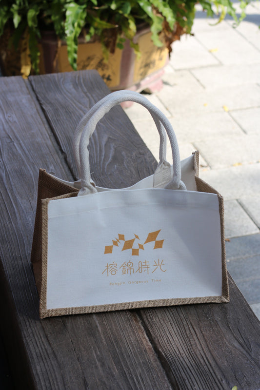 Rongzai thick pound cotton and linen handbag